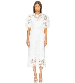Zimmermann The Halliday Lace Flower Dress In Ivory Size 2/ Au12 for rent on The Volte - image 1