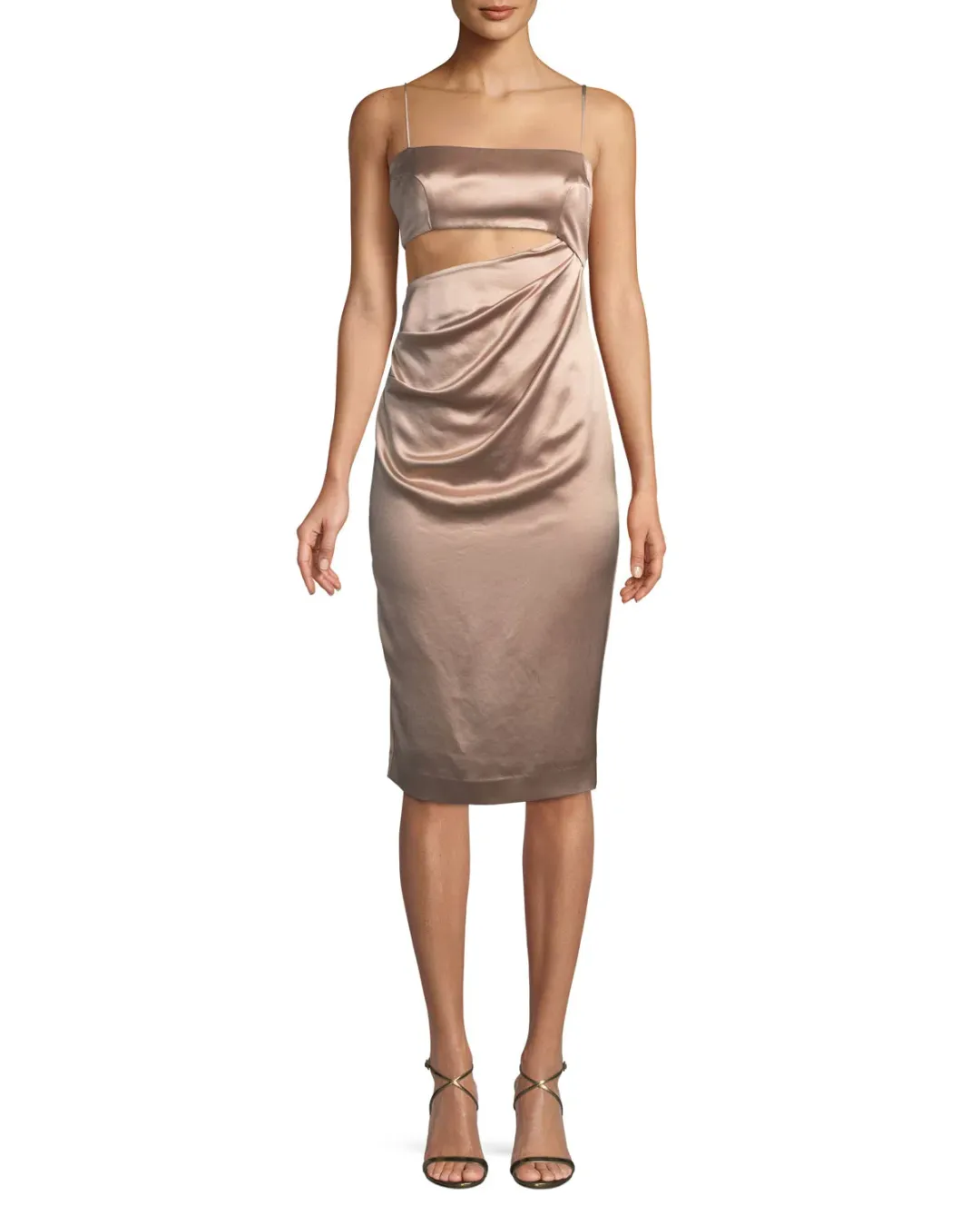 MISHA Selina Slip Dress Nude Champagne Size 6/XS for rent on The Volte - main image