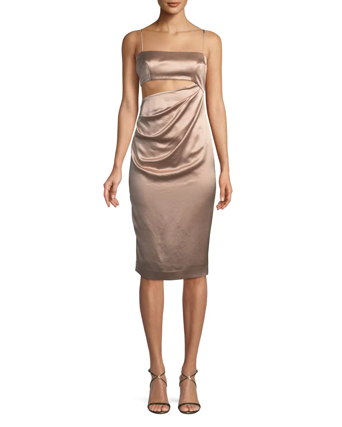 MISHA Selina Slip Dress Nude Champagne Size 6/XS for rent on The Volte - main image