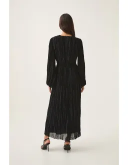 Aje Genevieve Pleated Midi Dress Black Size 12 for rent on The Volte - image 3
