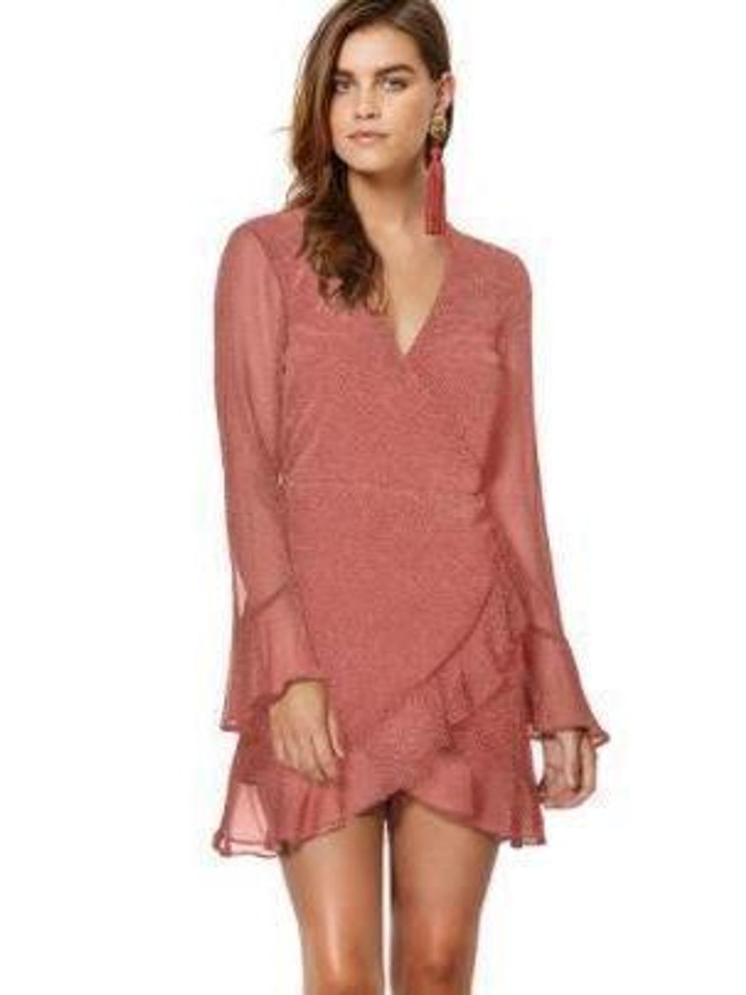 Bec & Bridge Roseville Mini Dress Rouge Pink Size 8 for rent on The Volte - main image