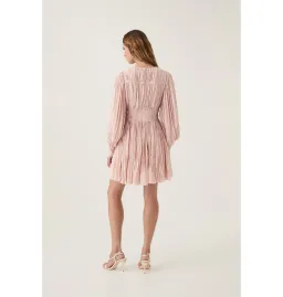 Aje Catalyst Pleated Mini Dress Blush Pink Size AU 10 for rent on The Volte - image 3