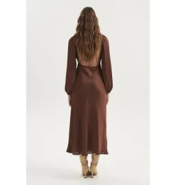 Ownley Bethenny Bias Backless Dress Chocolate Size AU 6 for rent on The Volte - image 4
