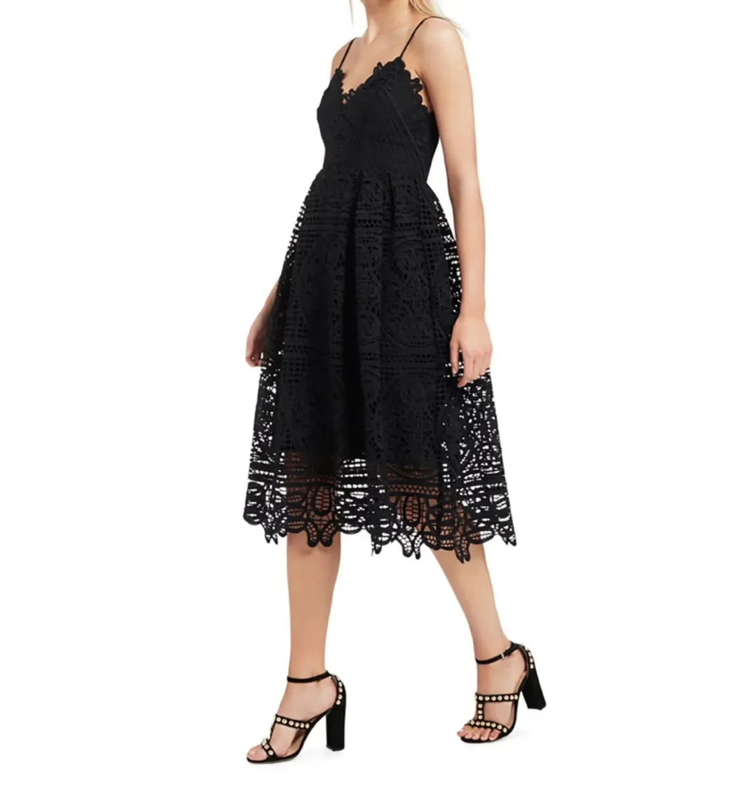 Seed Heritage Broderie Lace Dress Black Size AU 12 for rent on The Volte - main image