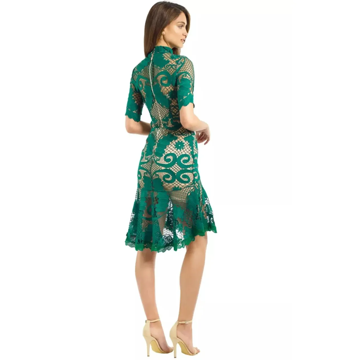 Thurley Babylon Lace Dress Green Size AU 6 - Image 3