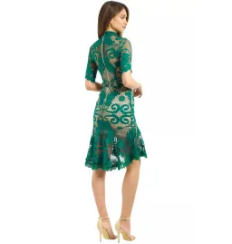 Thurley Babylon Lace Dress Green Size AU 6 for rent on The Volte - image 3