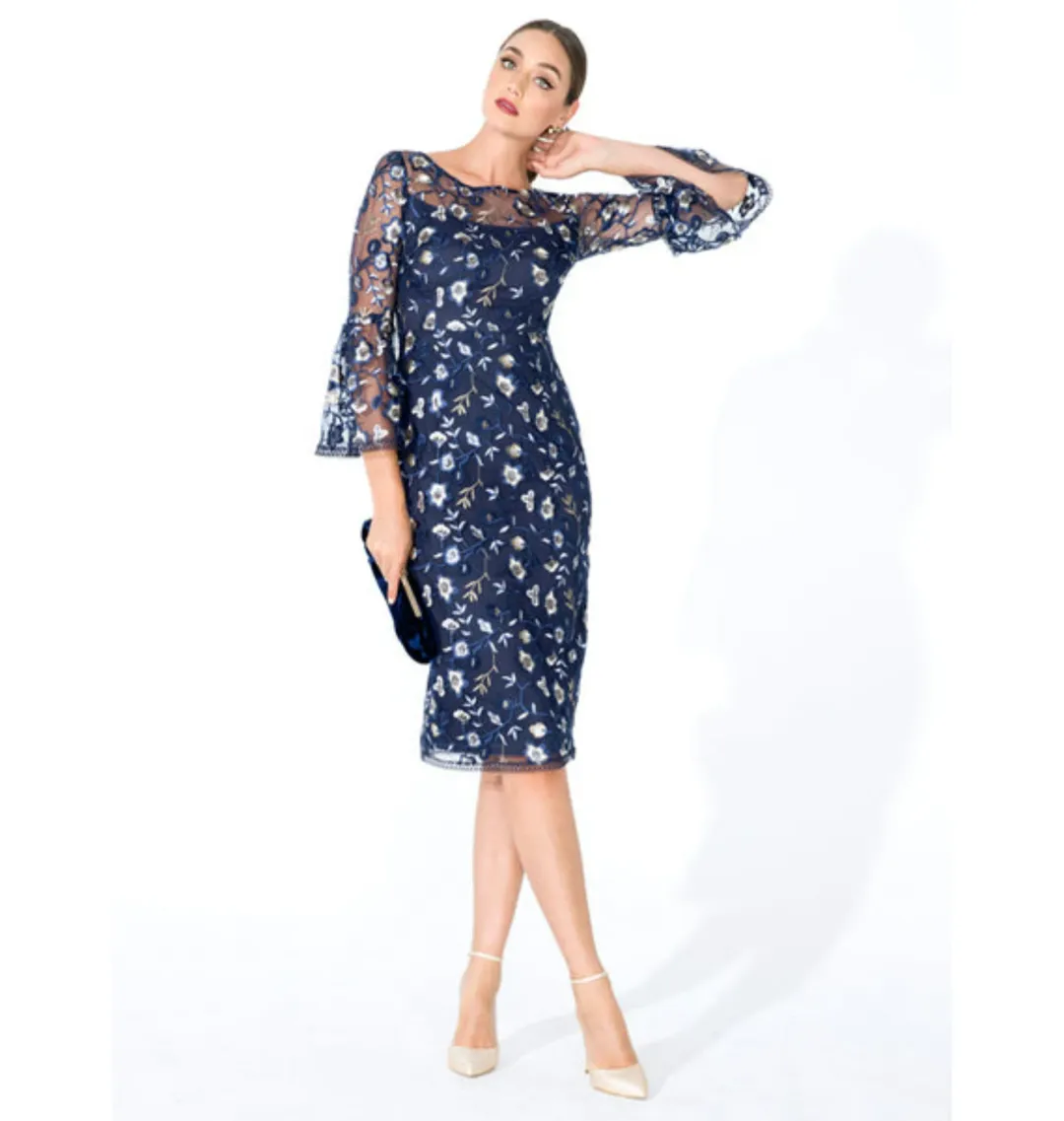 Anthea Crawford Ischia Dress in Navy Floral Size AU 18 for rent on The Volte - main image