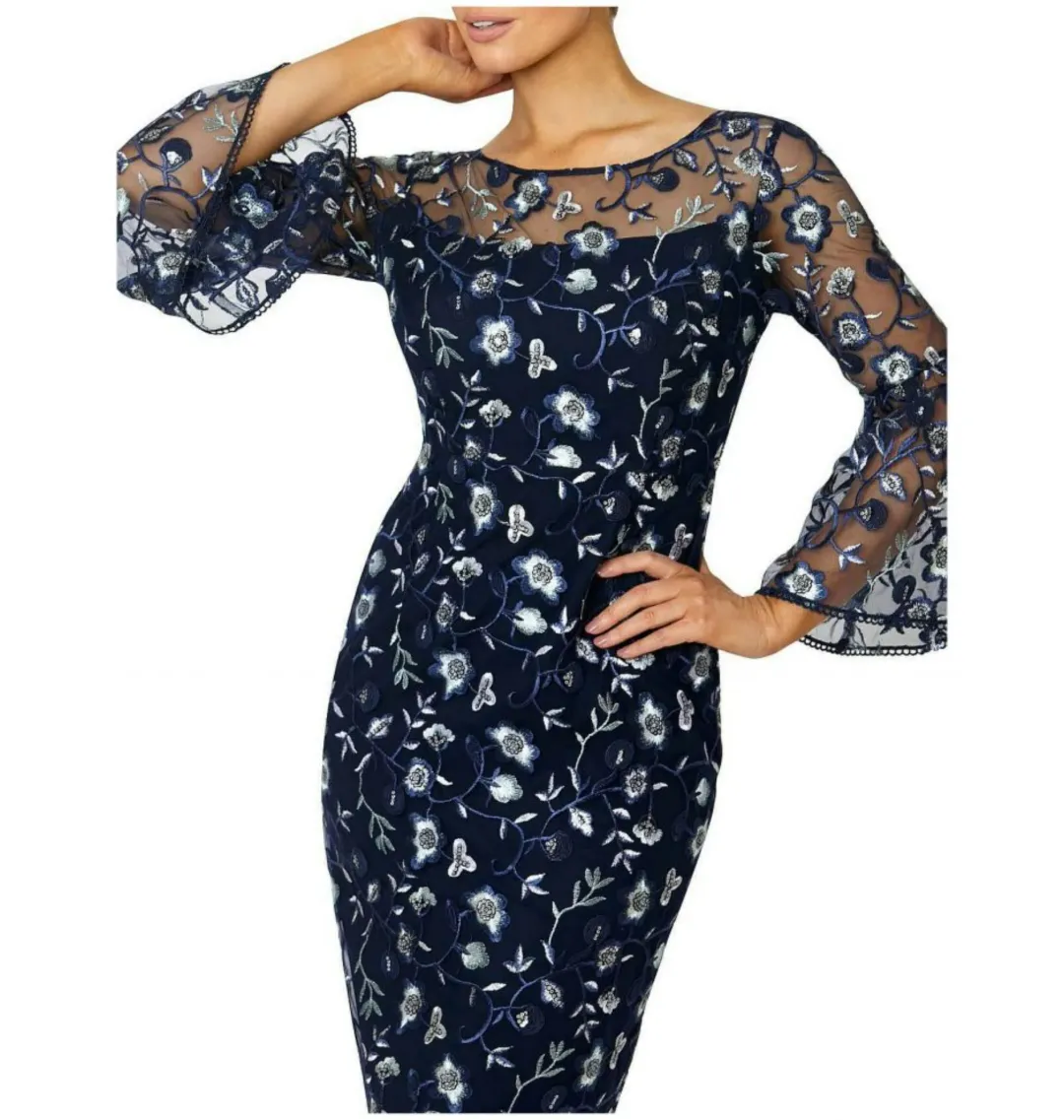 Anthea Crawford Ischia Dress in Navy Floral Size AU 18 for rent on The Volte - main image