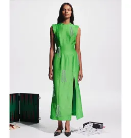 Alemais Dazzle Midi Dress in Green Size AU 8 for rent on The Volte - image 1