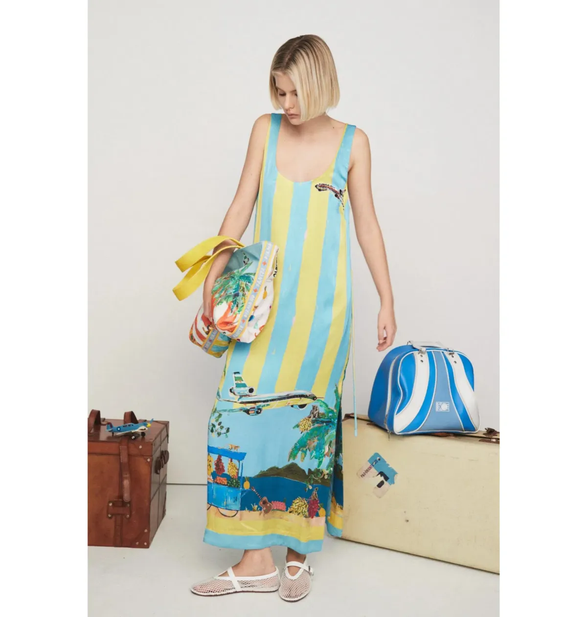 Alemais All Aboard Sleeveless Midi Dress Multi Size AU 10 - Image 1