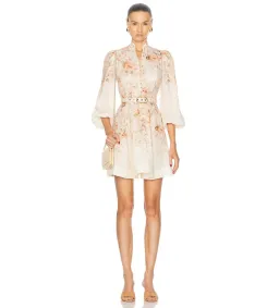 Zimmermann The Illustration Buttoned Mini in Cream Rococo Floral Size 2/Au 12 for rent on The Volte - image 1
