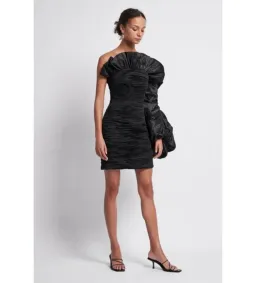 Aje Allégro Tucked Puff Dress Black Size 6 for rent on The Volte - image 1
