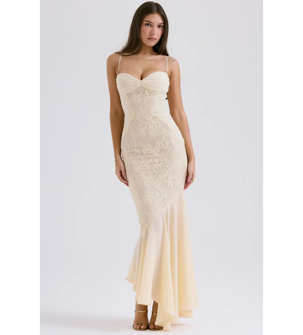 House of CB Felicia Dress Gown Vanilla Size XS/Au 6 - Image 4