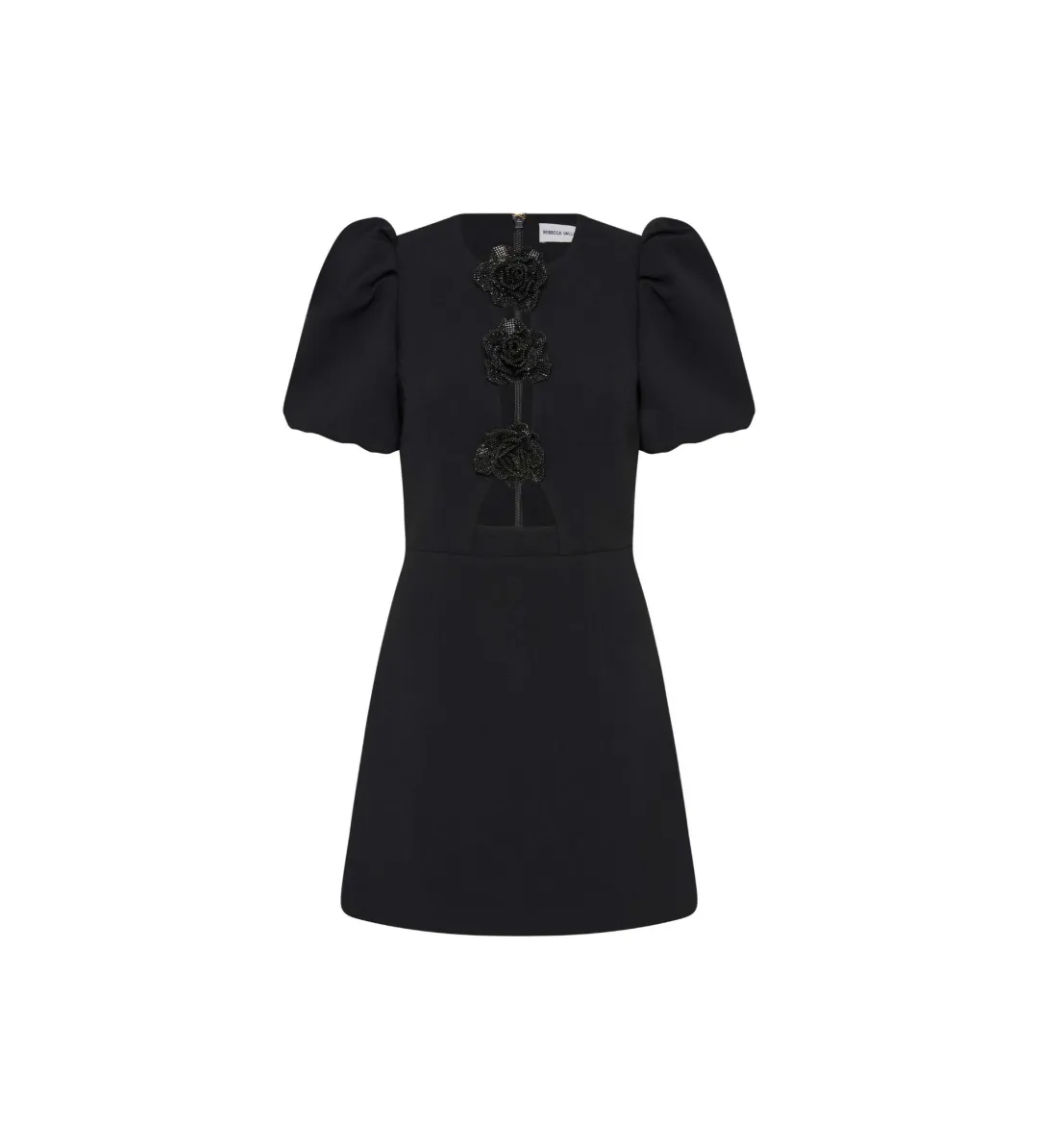 Rebecca Vallance Aubree Flower Mini Dress Black Size 6 for rent on The Volte - main image