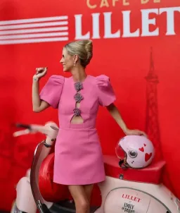 Rebecca Vallance Aubree Flower Mini Dress Pink Size 8 for rent on The Volte - image 1