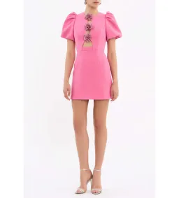 Rebecca Vallance Aubree Flower Mini Dress Pink Size 8 for rent on The Volte - image 4