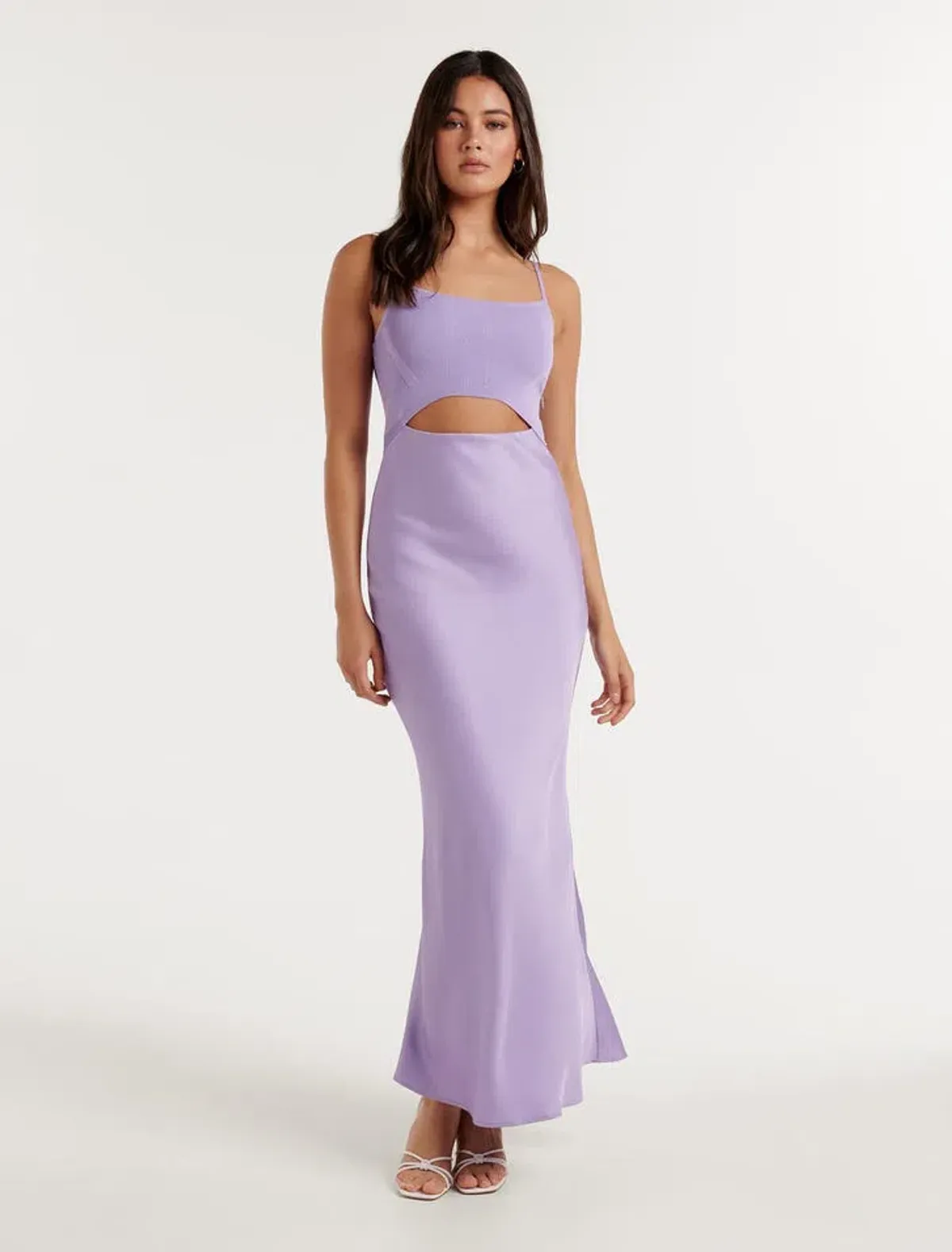 Forever New Erika Front Cut Out Knit Dress Blossoming Lilac Size 16 for rent on The Volte - main image
