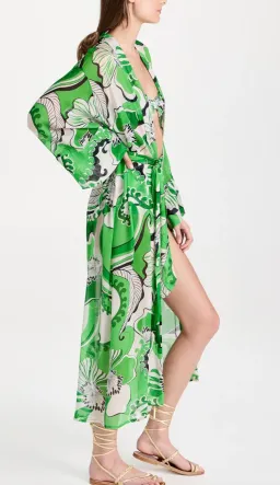 Cin Cin Oracle Sheer Robe Dress Fern Size 10/M for rent on The Volte - image 2