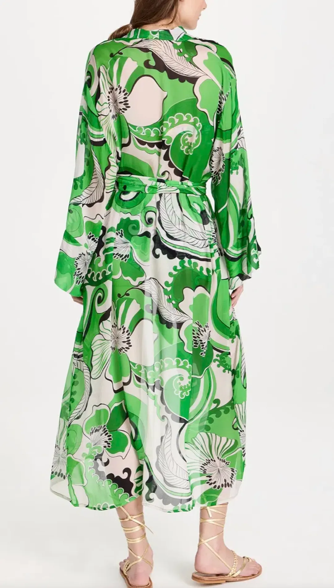 Cin Cin Oracle Sheer Robe Dress Fern Size 10/M for rent on The Volte - main image