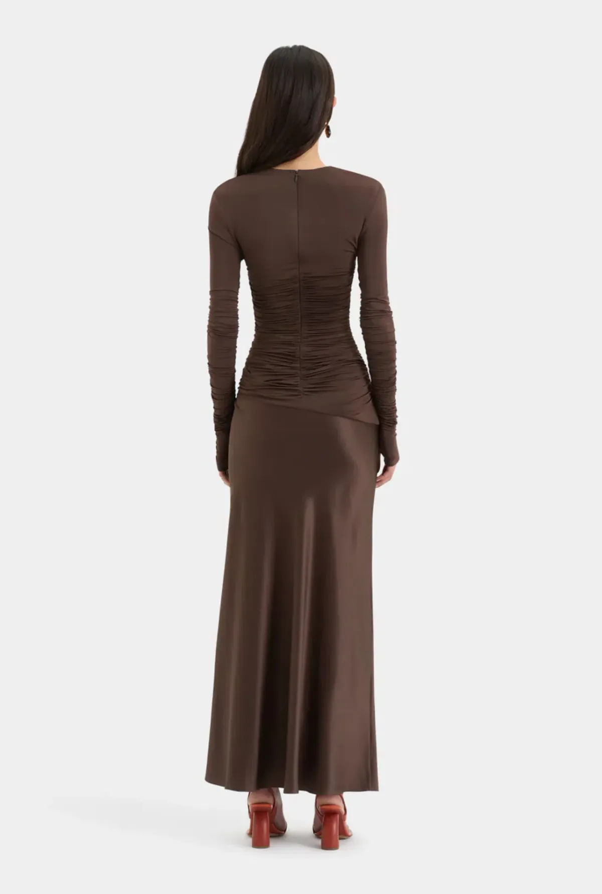 Sir the label Alessia Draped Gown chocolate size 8 - Image 3