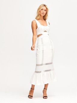 ALICE MCCALL Foreign Affairs Midi Dress Porcelain White Size 10 for rent on The Volte - image 1