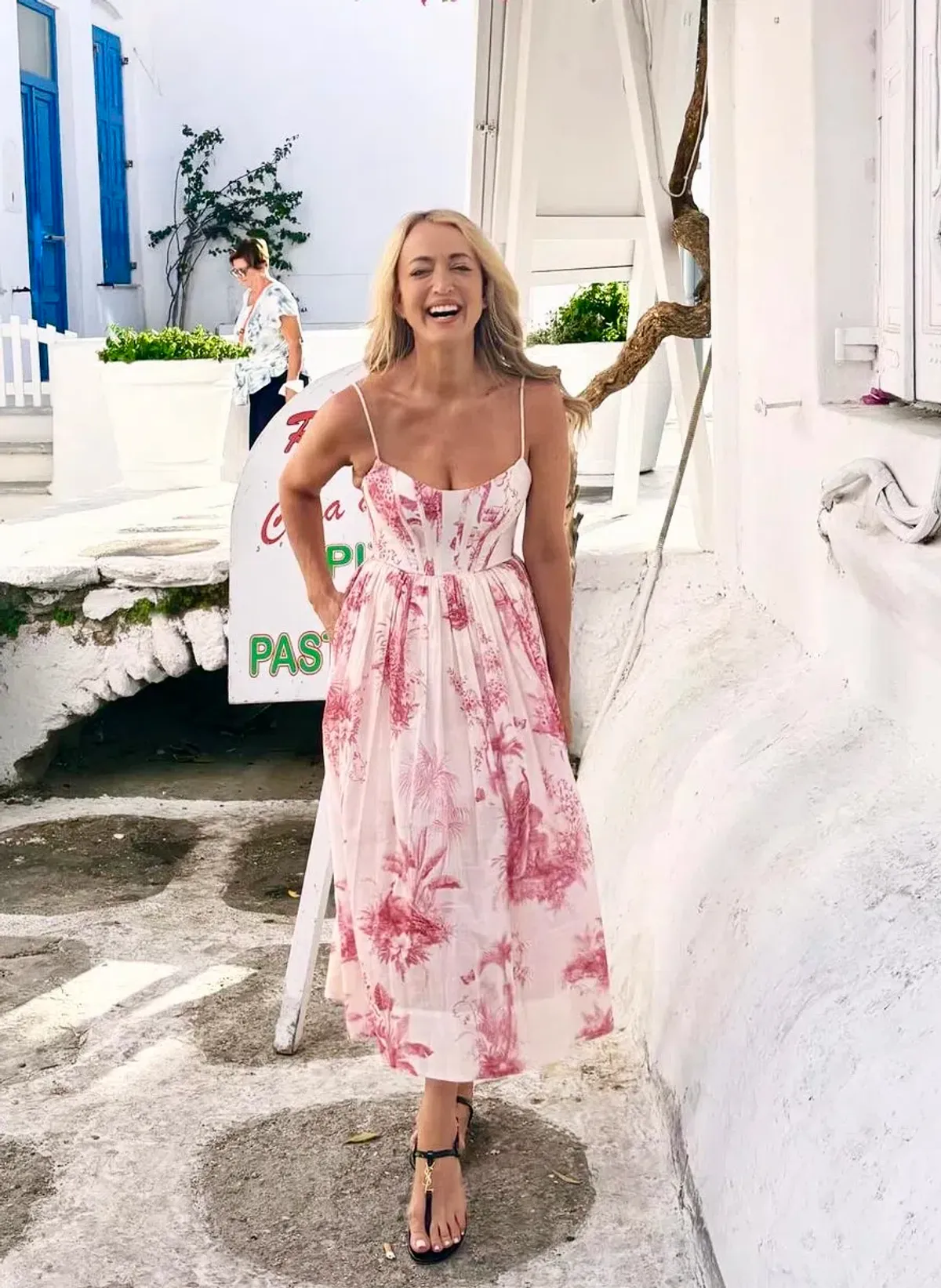 Zimmermann Waverly Corset Midi Dress in Pink Palm Size 0 / AU 8 - Image 1