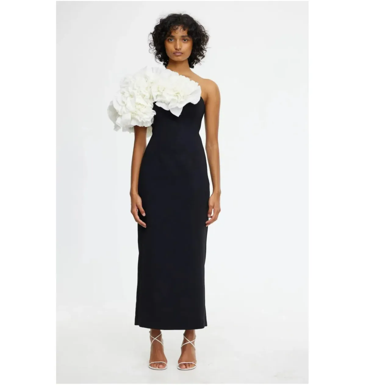 Acler Hampstead Midi Dress in Black and Ivory Size AU 12 - Image 1