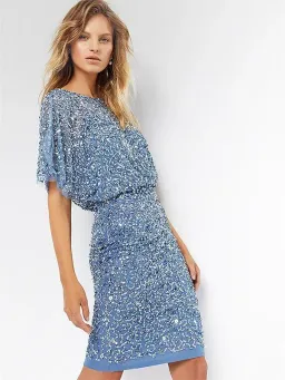 Montique Alinda Hand Beaded Dress Sky Blue Size AU 8 for rent on The Volte - image 5