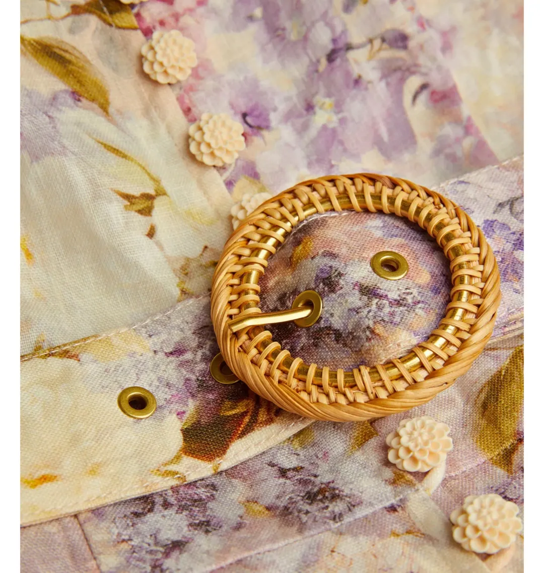 Zimmermann Lyrical Buttoned Mini Dress Floral Size 3 / AU 14 for rent on The Volte - main image