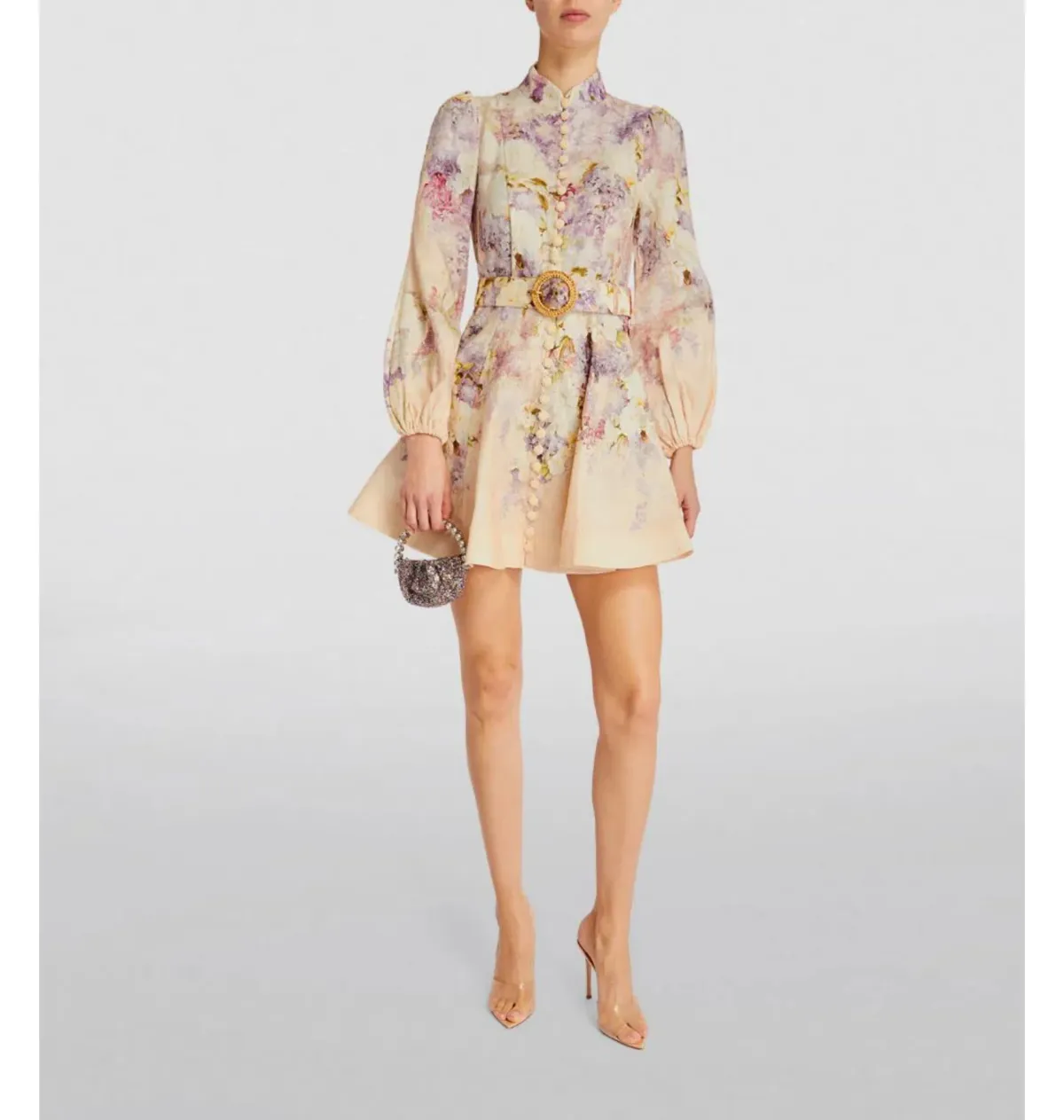 Zimmermann Lyrical Buttoned Mini Dress Floral Size 3 / AU 14 - Image 1