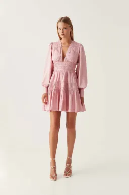 Aje Fallingwater Ruched Mini Dress Size 16 for rent on The Volte - image 1