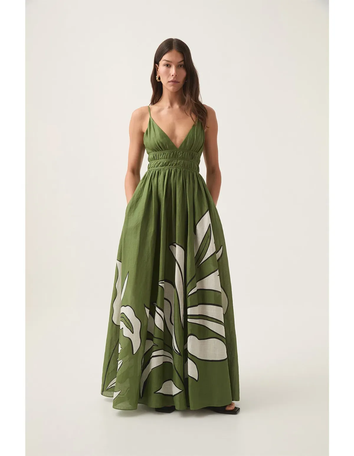 Aje Planetary Maxi Dress in Abstract Fern Size AU 8 for rent on The Volte - main image