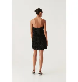 Aje Gazer Rosette Dress Black Size AU 8 for rent on The Volte - image 4