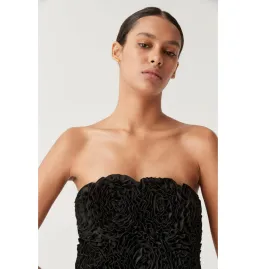 Aje Gazer Rosette Dress Black Size AU 8 for rent on The Volte - image 2