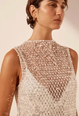 Shona Joy Asteri High Neck Maxi Dress Silver Size 12 for rent on The Volte - image 5