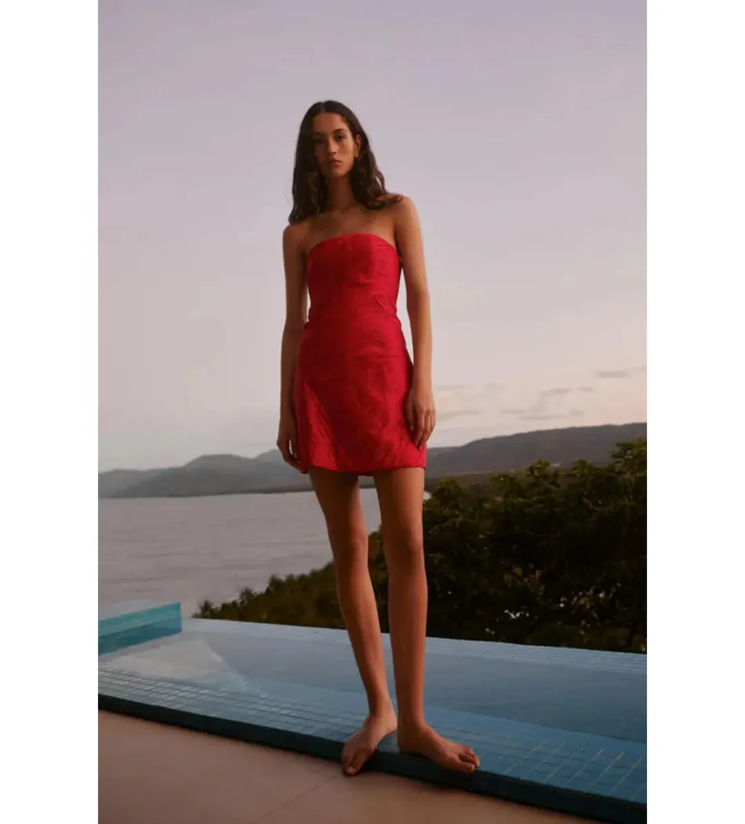 Aje Anima Ruched Mini Dress Red Size 8 for rent on The Volte - main image
