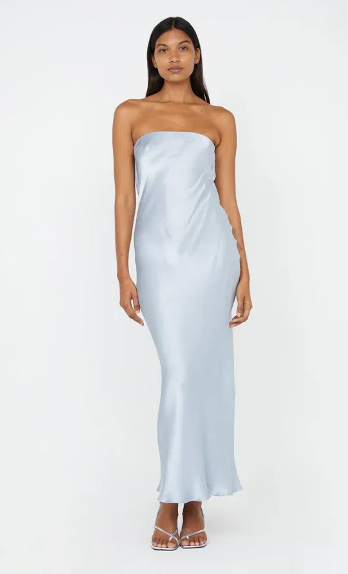 Bec and Bridge Moon Dance Strapless Maxi Dress Dusty Blue Size 10 - Image 1