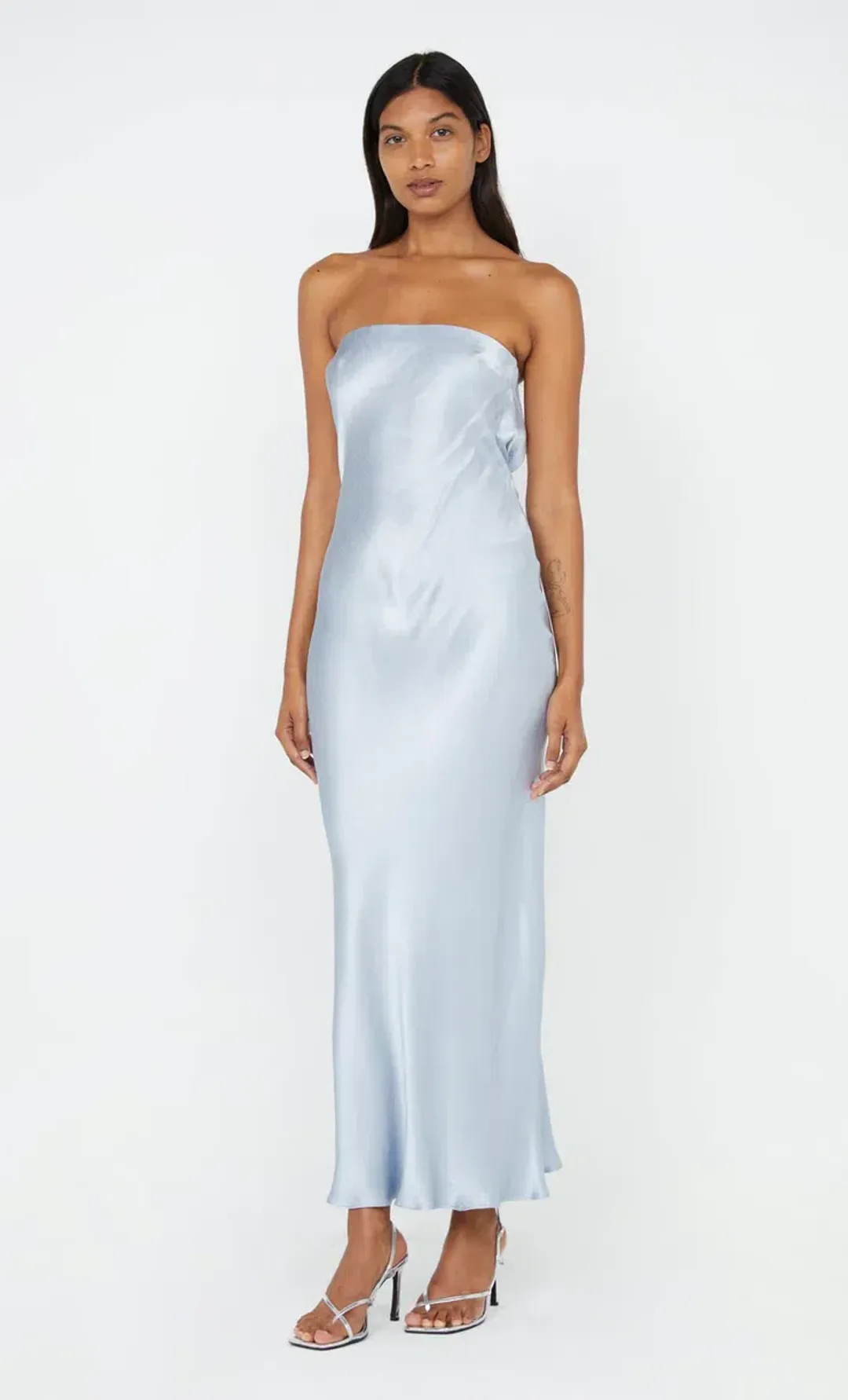 Bec and Bridge Moon Dance Strapless Maxi Dress Dusty Blue Size 10 for rent on The Volte - main image