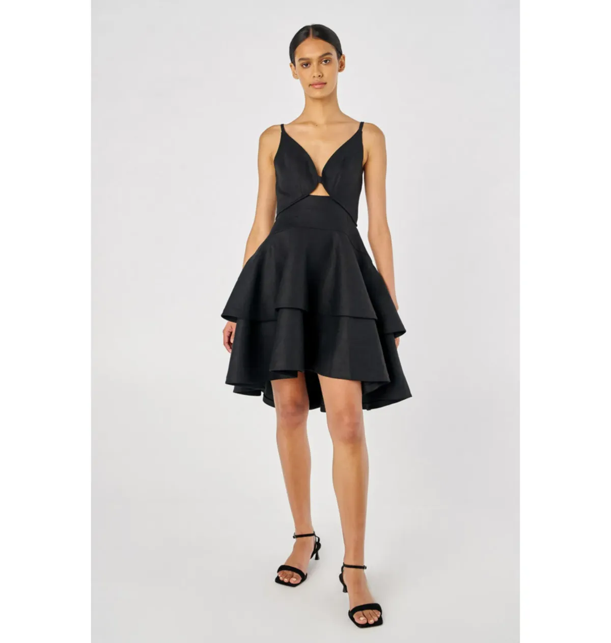 Oroton Tiered Bodice Dress Black Size AU 8 - Image 1