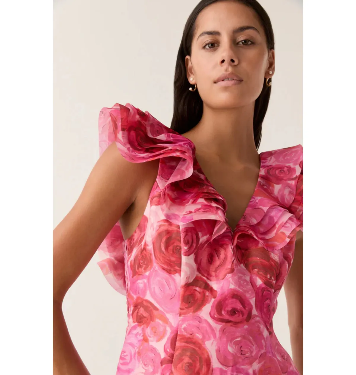 Aje Enchanted Plunge Midi Dress Misty rose Size AU 8 - Image 2