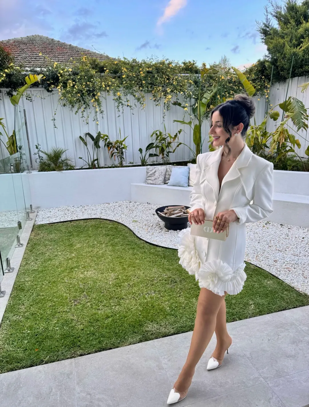 Acler Hampstead Blazer Dress In Ivory Size AU 10 for rent on The Volte - main image