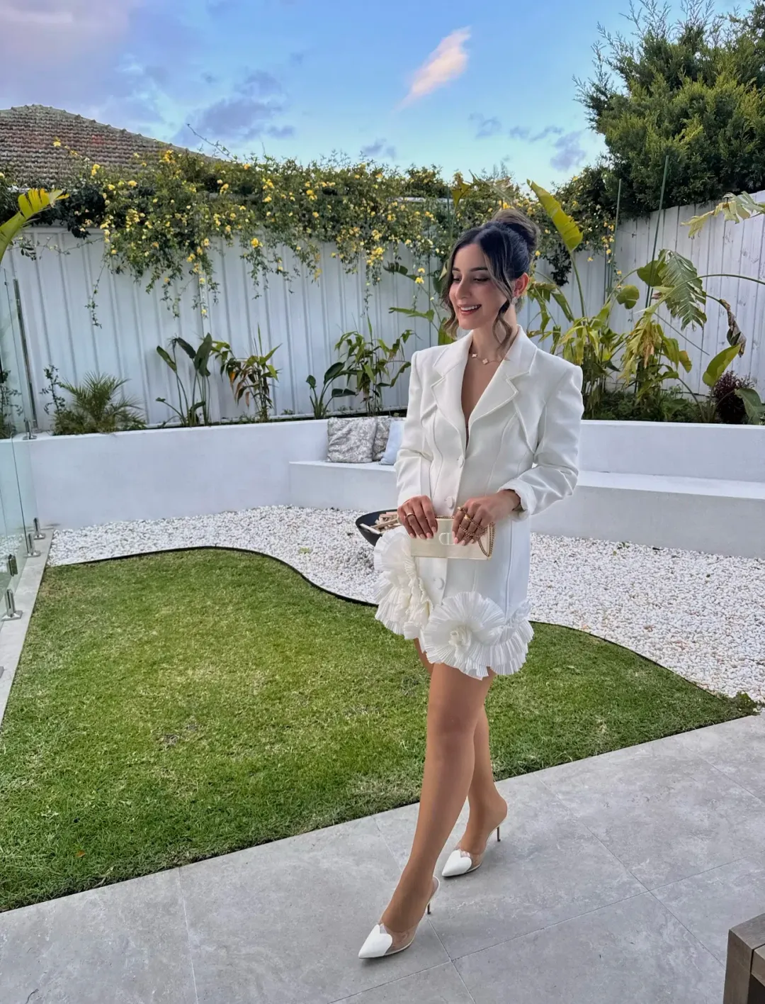 Acler Hampstead Blazer Dress In Ivory Size AU 10 for rent on The Volte - main image