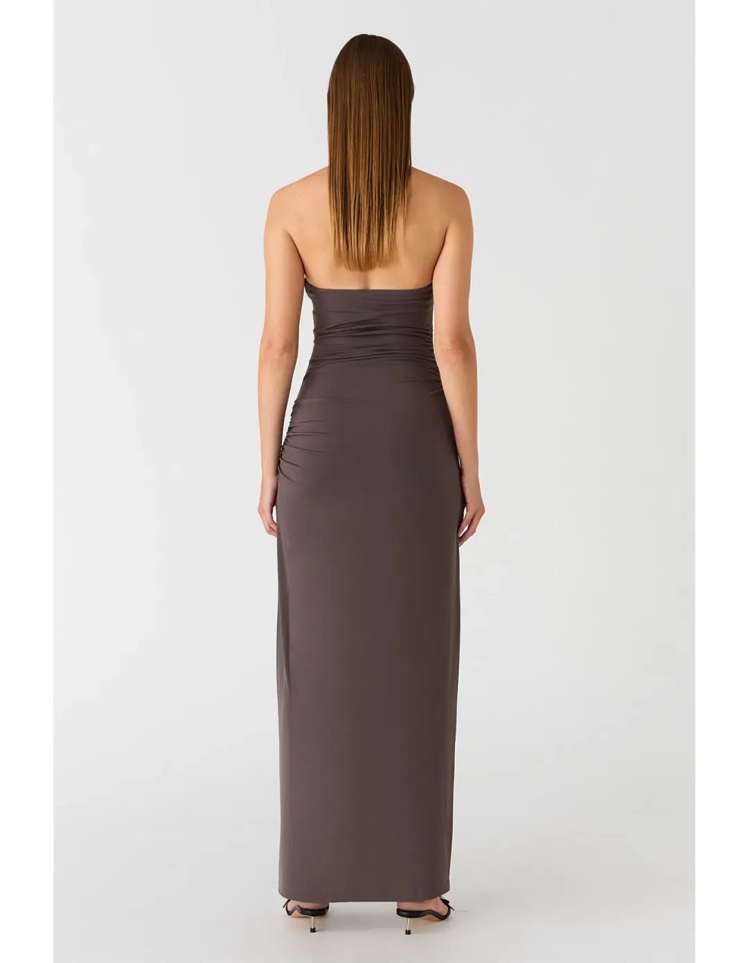 MISHA Krystal Matte Slinky Midi Dress Cloud Grey Size 10 for rent on The Volte - main image