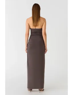 MISHA Krystal Matte Slinky Midi Dress Cloud Grey Size 10 for rent on The Volte - image 3