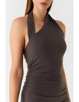 MISHA Krystal Matte Slinky Midi Dress Cloud Grey Size 10 for rent on The Volte - image 4