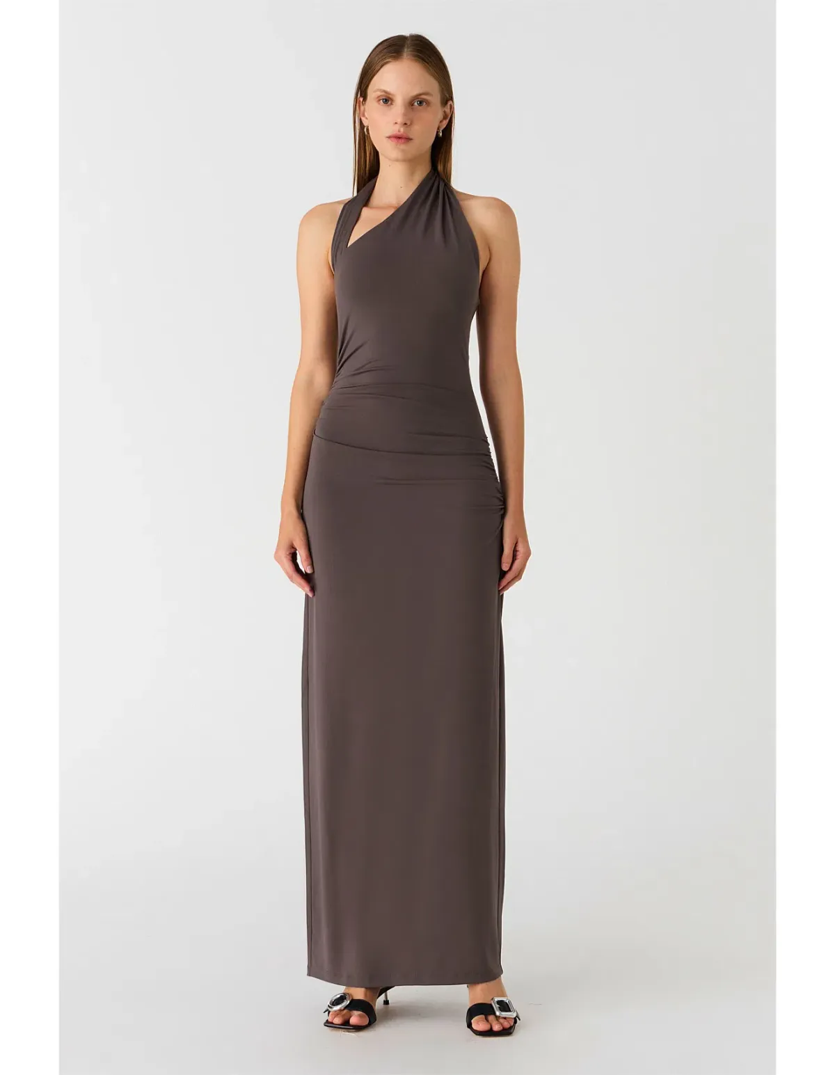MISHA Krystal Matte Slinky Midi Dress Cloud Grey Size 10 for rent on The Volte - main image