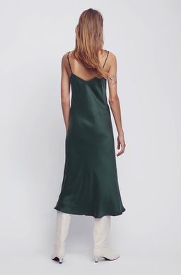 Silk Laundry 90s Silk Slip Dress Green Size 6 for rent on The Volte - image 3