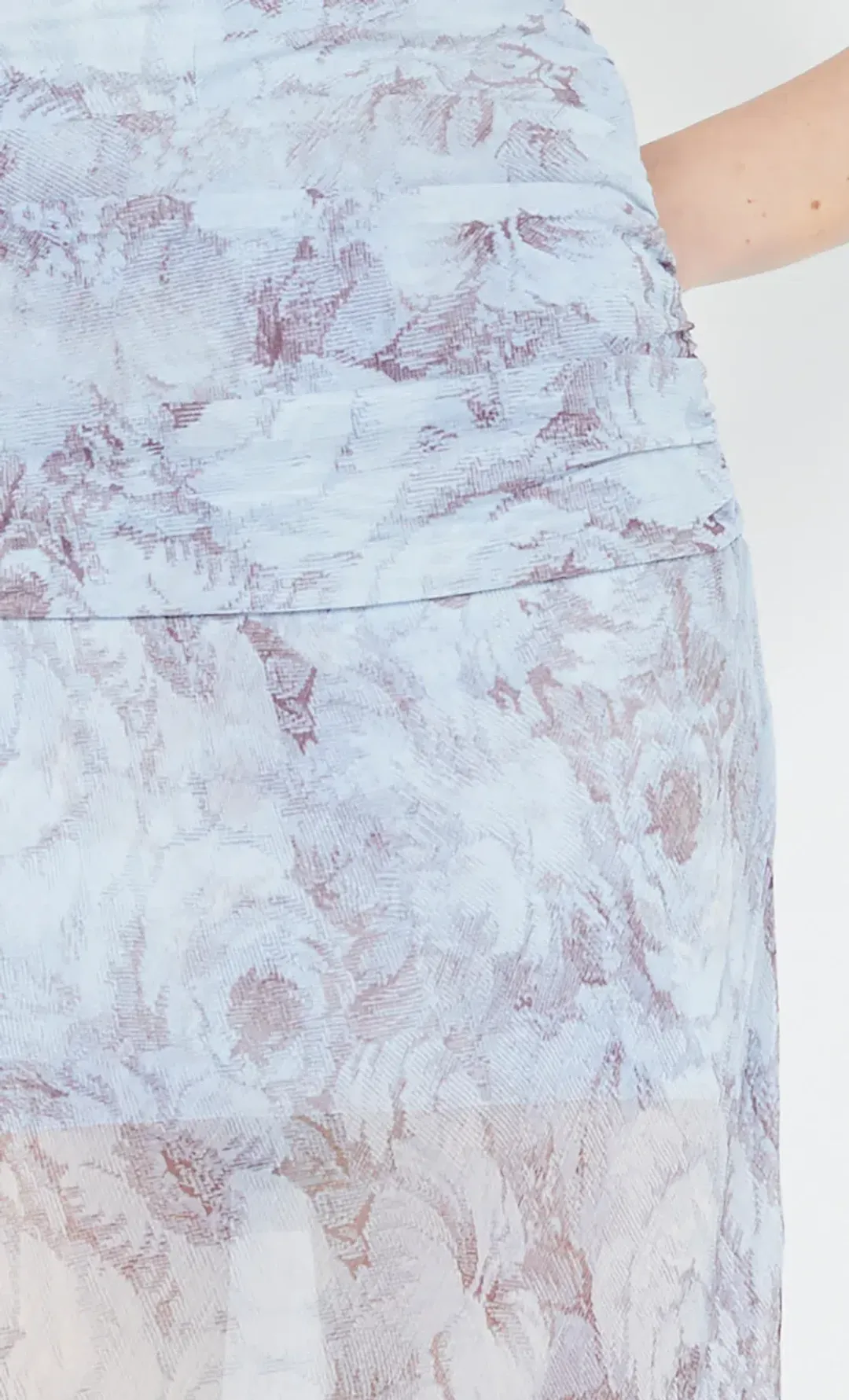 Bec & Bridge Danica V Neck Maxi Dress Chambray Rose Blue Size 10 for rent on The Volte - main image