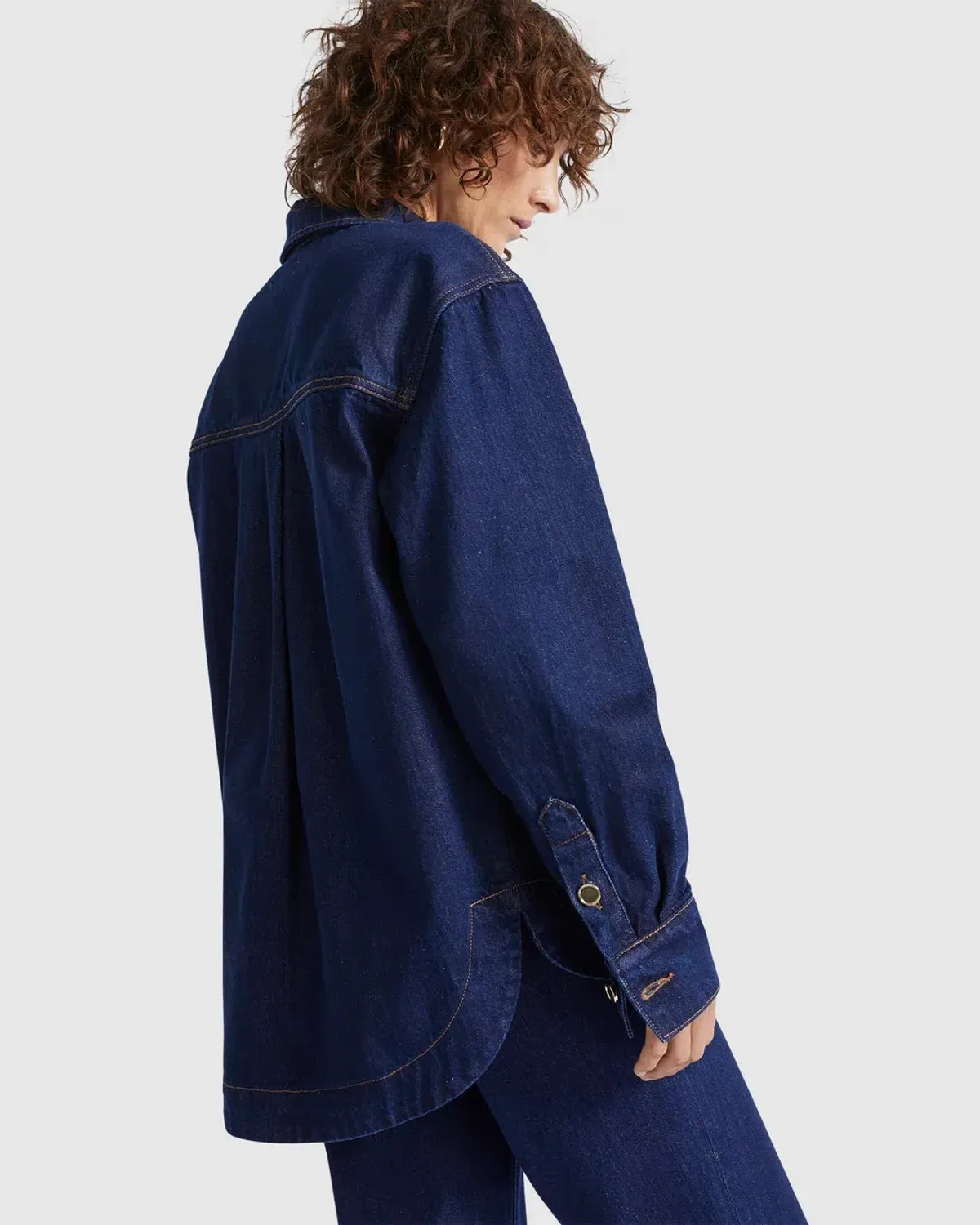 Seed Heritage Denim Classic Shirt Size 6 & Pocket High Waisted Jeans Size 10 Set Neptune Wash - Image 4