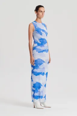 Scanlan Theodore Italian Cloud Print Dress Blue Size 12 for rent on The Volte - image 2